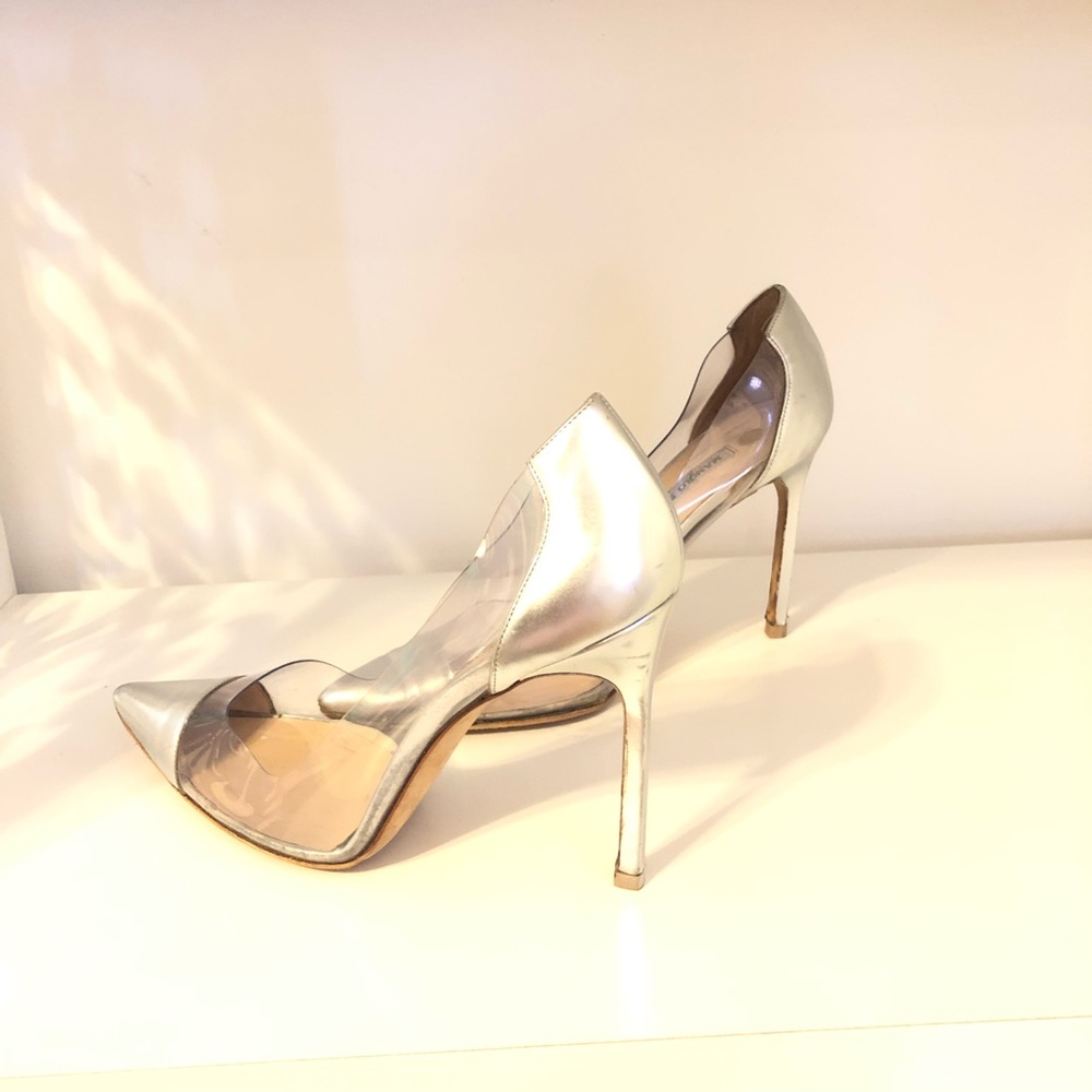 Manolo Blahnik Pacha Clear PVC Patent Pump